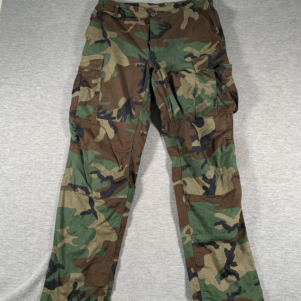 VTG Glenn Berry Cargo Pants Mens 35x34 Green Woodland Camo Combat Army USA